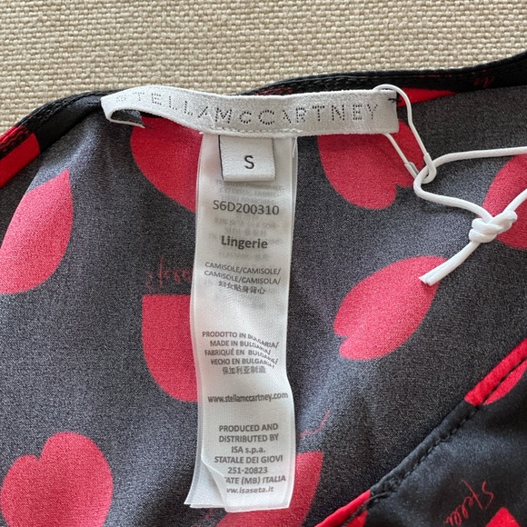 STELLA MCCARTNEY Women’s Heart Print Silk Blend Satin Camisole - Sizes S & M - Picture 9 of 11